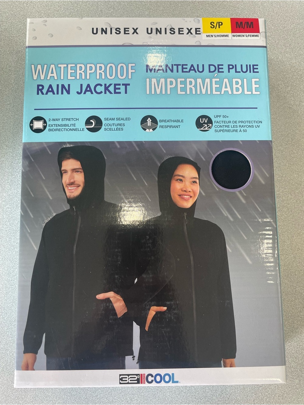 32 Degrees Women’s Waterproof Utility Rain Jacket Black